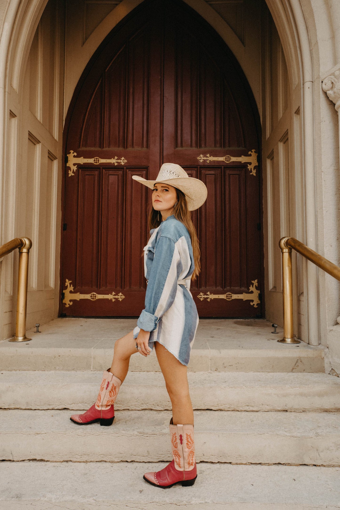 Cowboy Denim Peral Snap