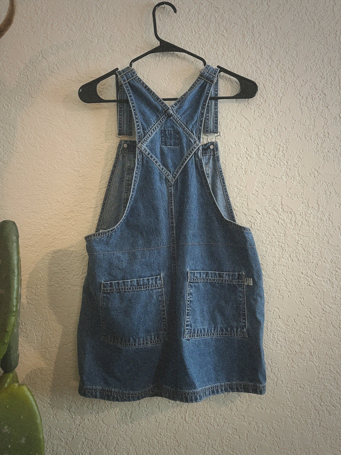 Denim Utility Overall Shorts - Dark Wash
