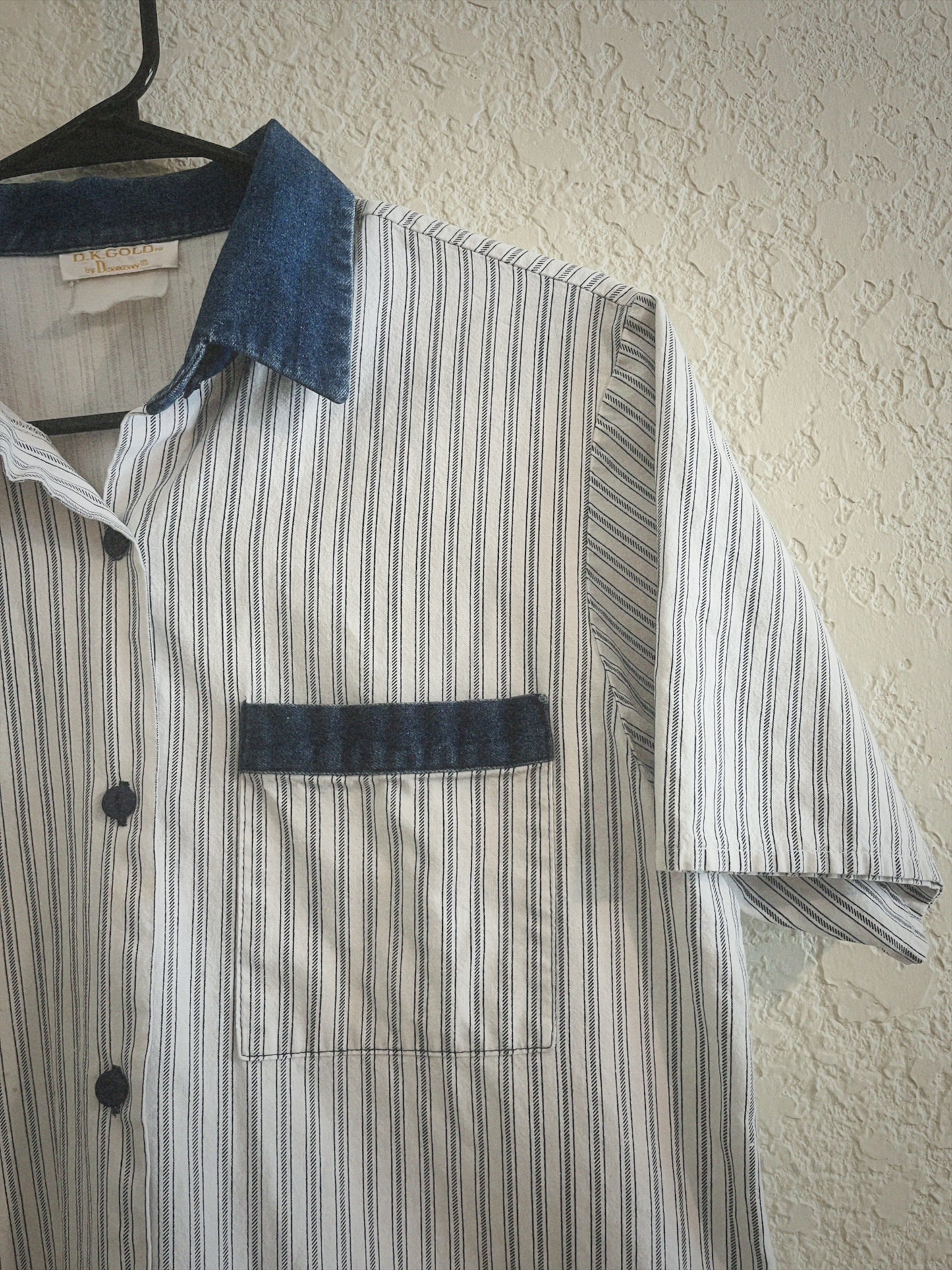 Short Sleeve Denim Collard Cowboy Button Down