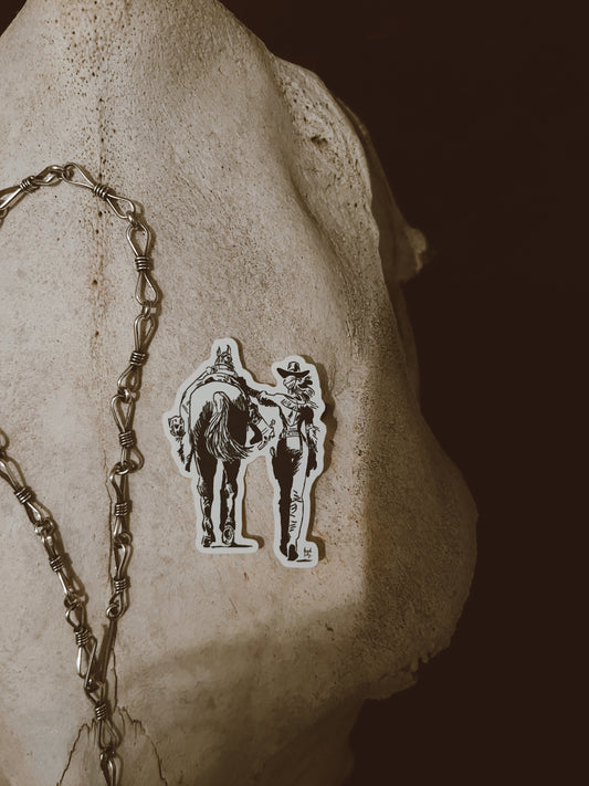 Cowboy Down Sticker